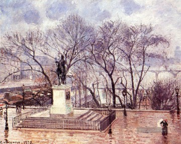  regen - die erhöhte Terrasse des pont neuf Ort henri iv Nachmittag regen 1902 Camille Pissarro